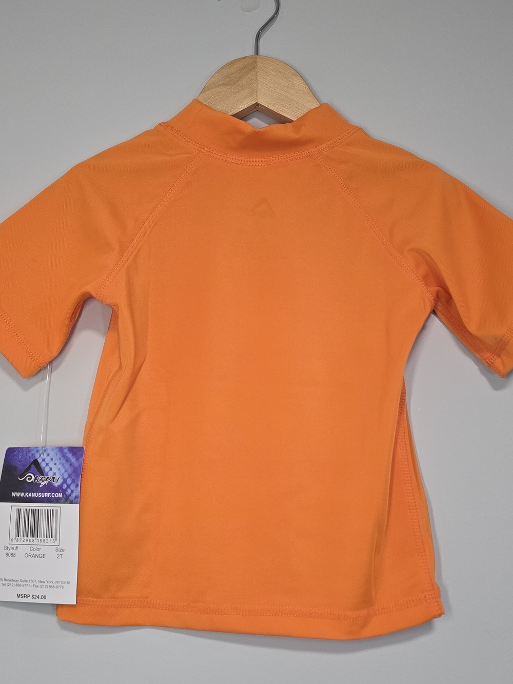 Kanu Surf Kids Orange Short-Sleeve Rash Guard Swim Wear Summer Ready.